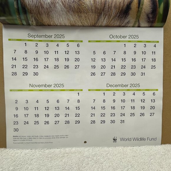 NWOT World Wildlife Fund 16-Mo. Wall Calendar, 9/2025 - 12/2026, 11"T x 8 1/2"W - Picture 3 of 16